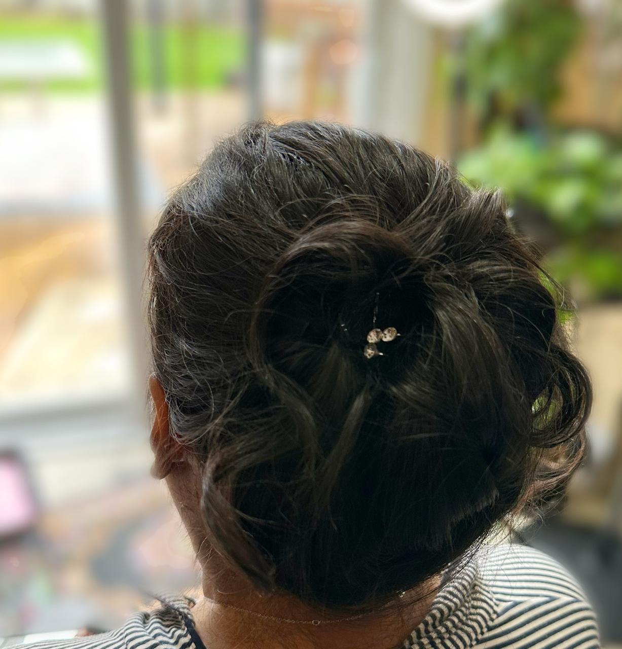 south asian hairstyle chigon style